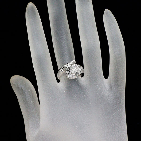 Pt900 ダイヤモンド リング 0.767ct G SI2 G D0.44ct
