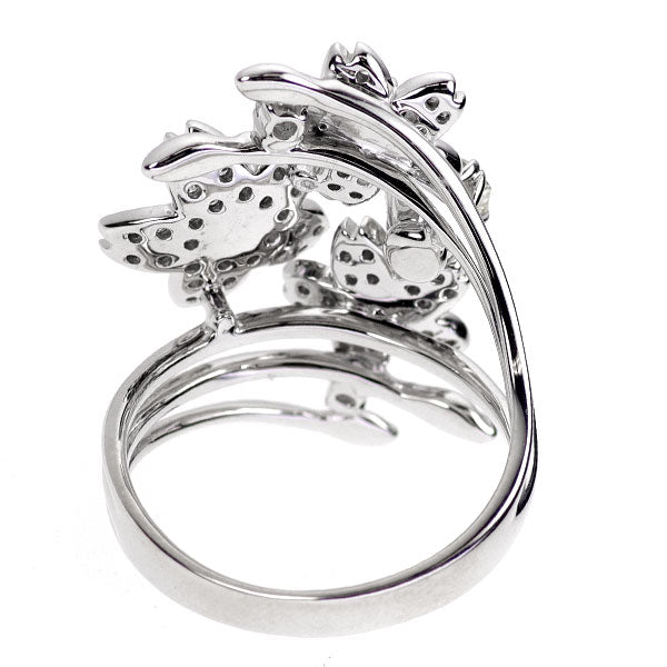 K18WG さくらカット ダイヤモンド リング 0.510ct D0.68ct フラワー