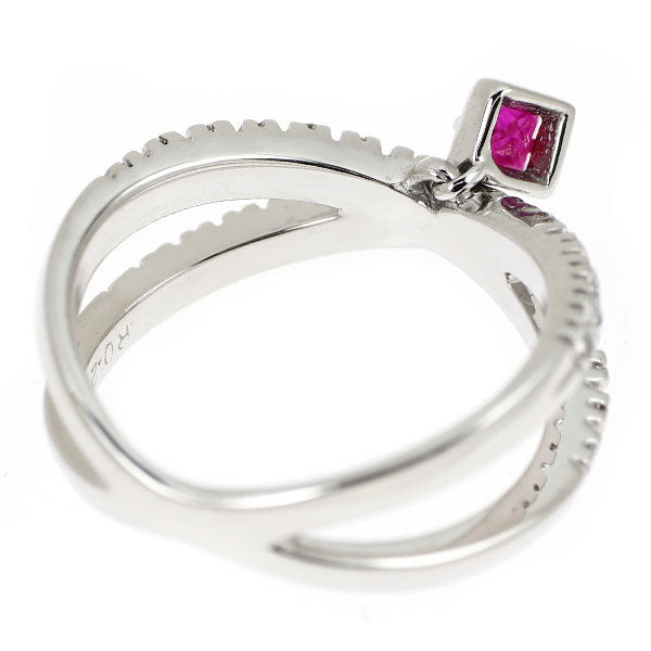 K18WG ルビー ダイヤモンド リング 0.21ct D0.36ct