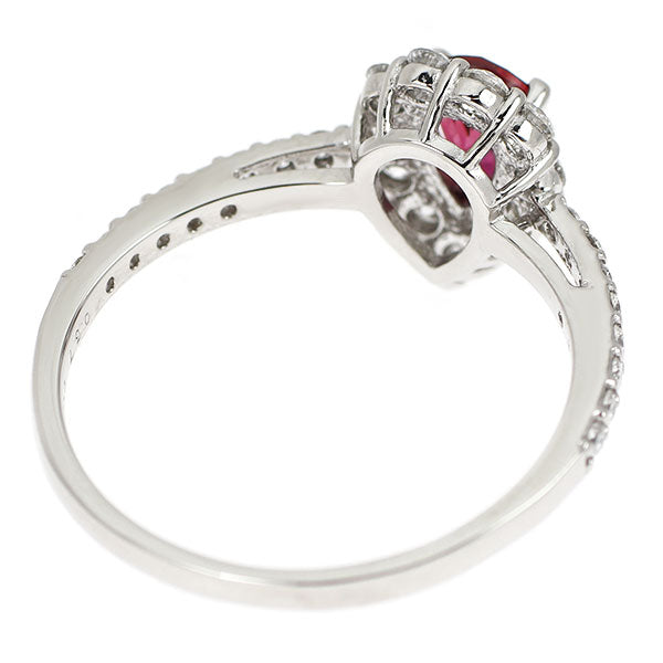 Pt900 非加熱 ピジョンブラッド ルビー ダイヤモンド リング 0.57ct D0.47ct