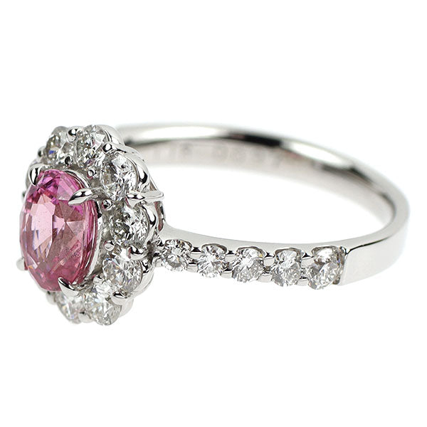 希少 Pt900 パパラチア サファイア ダイヤモンド リング 1.16ct D0.97ct