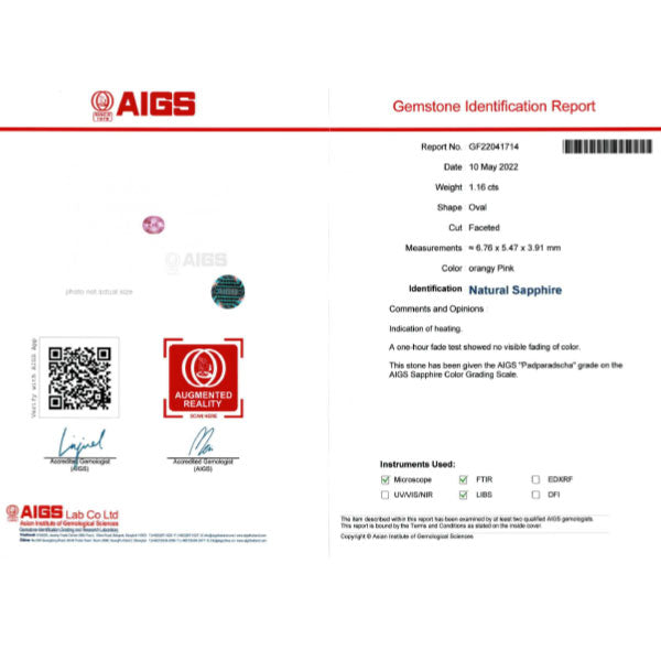 希少 Pt900 パパラチア サファイア ダイヤモンド リング 1.16ct D0.97ct