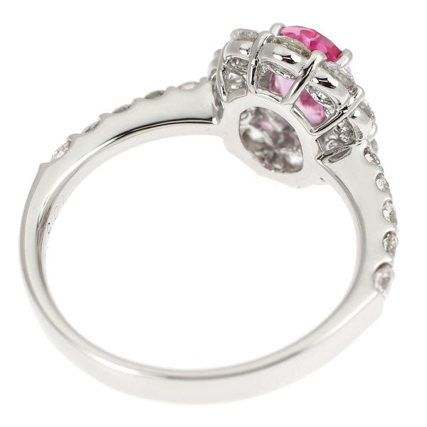 Pt900 パパラチアサファイア ダイヤモンド リング 1.05ct D0.96ct