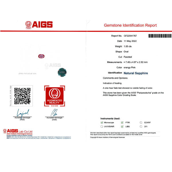 Pt900 パパラチアサファイア ダイヤモンド リング 1.05ct D0.96ct