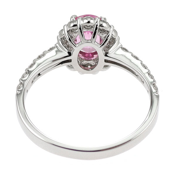 Pt900 ピンクサファイア ダイヤモンド リング 0.879ct D0.57ct