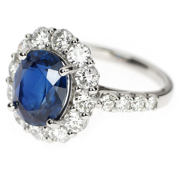Pt950 サファイア ダイヤモンド リング 4.005ct D1.69ct