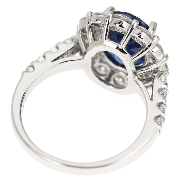Pt950 サファイア ダイヤモンド リング 4.005ct D1.69ct