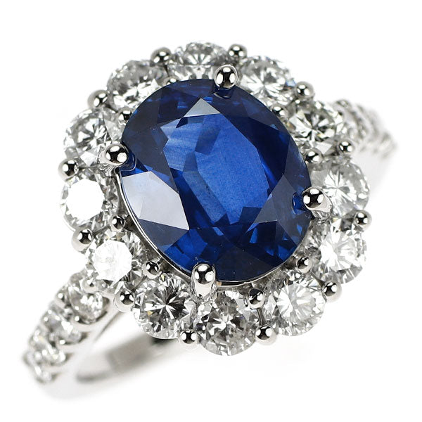 Pt950 サファイア ダイヤモンド リング 4.005ct D1.69ct