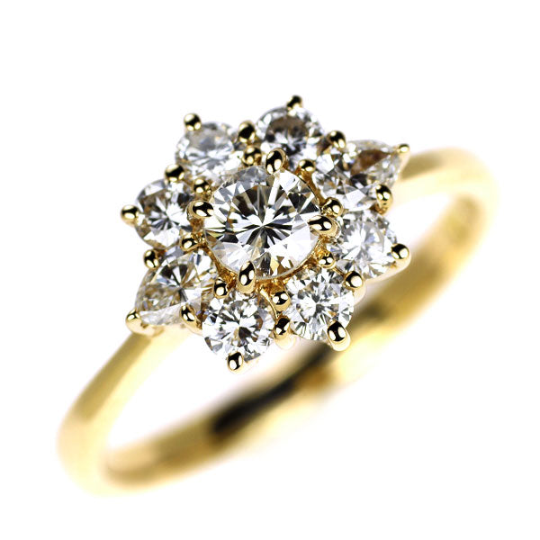 K18YG ダイヤモンド リング 1.00ct フラワー
