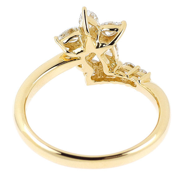 K18YG ダイヤモンド リング 0.66ct フラワー