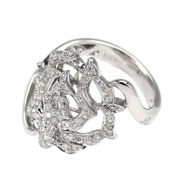 K18WG ダイヤモンド リング 0.51ct ローズ 薔薇