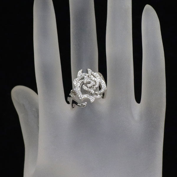 K18WG ダイヤモンド リング 0.51ct ローズ 薔薇