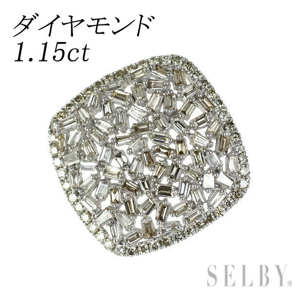 K18WG ダイヤモンド ペンダントトップ 1.15ct