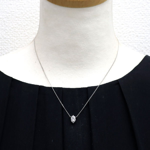 Pt900/Pt850 マーキス ダイヤモンド ペンダントネックレス 0.19ct D0.12ct