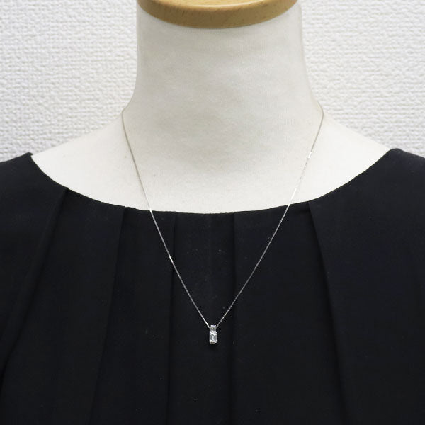 QVC Pt999 エメラルドカット ダイヤモンド ペンダントネックレス 0.51ct D VVS2 EX/G 0.17ct