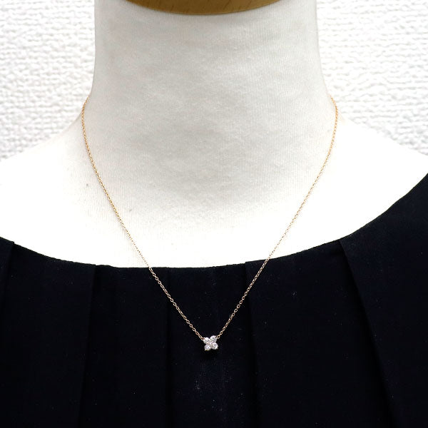 ポンテヴェキオ K18PG ダイヤモンド ペンダントネックレス 0.30ct  フラワー