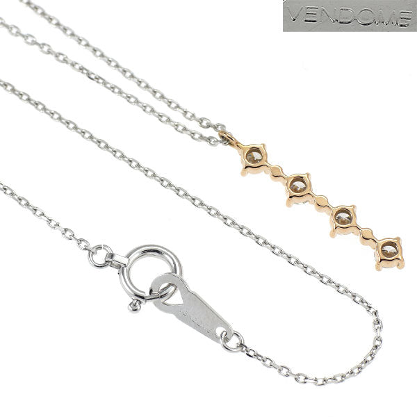 ヴァンドーム青山 K18WG/PG ダイヤモンド ペンダントネックレス 0.24ct