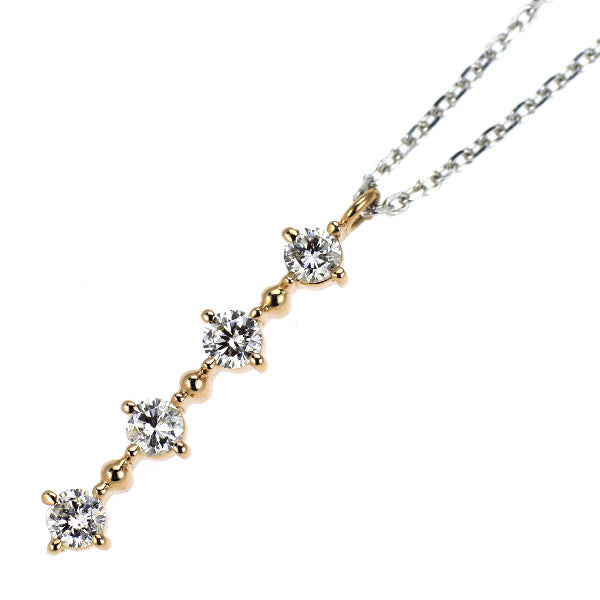 ヴァンドーム青山 K18WG/PG ダイヤモンド ペンダントネックレス 0.24ct