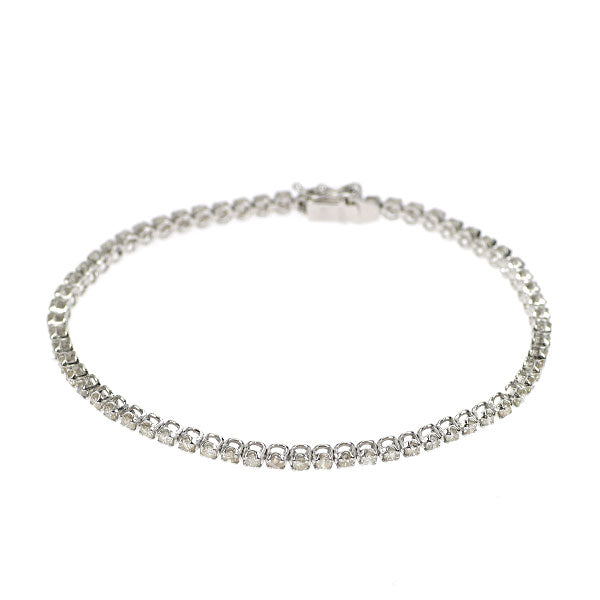 K18WG ダイヤモンド ブレスレット 2.00ct テニス