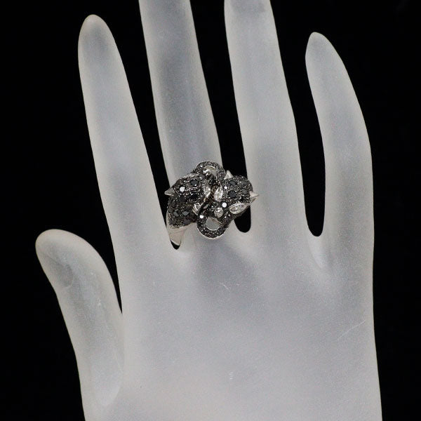 Pt900 ブラックダイヤモンド リング 0.93ct D0.07ct アニマル
