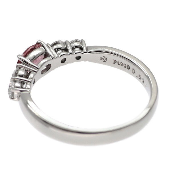 田崎真珠 Pt900 ファンシーカラーサファイア ダイヤモンド リング 0.533ct D0.33ct