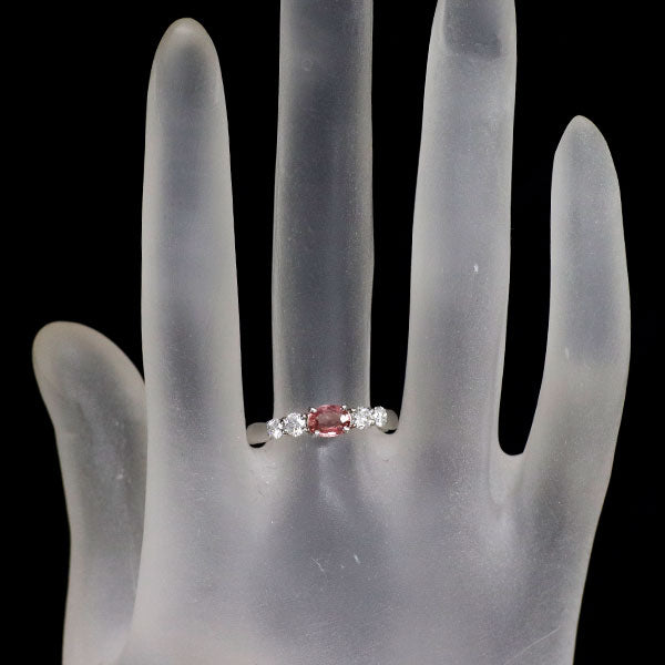 田崎真珠 Pt900 ファンシーカラーサファイア ダイヤモンド リング 0.533ct D0.33ct