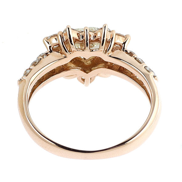 K18PG ハートシェイプ ダイヤモンド リング 0.703ct D1.12ct