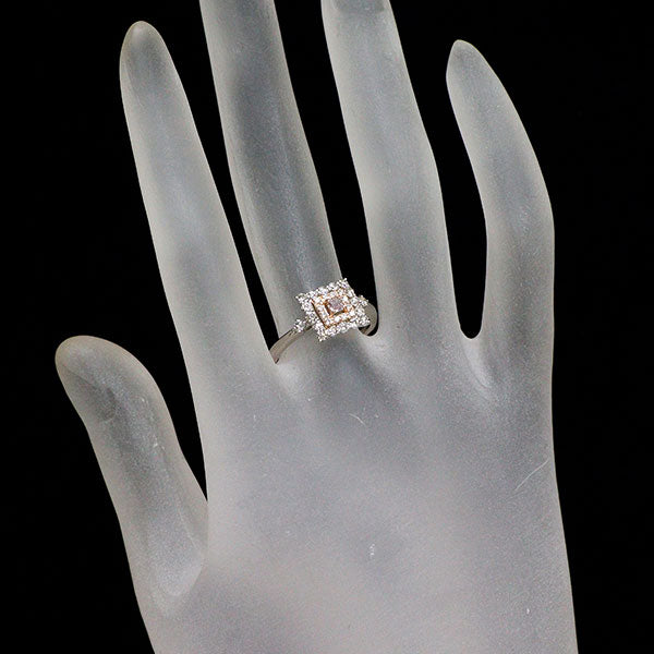 希少 Pt950/ K18PG 天然ピンク ダイヤモンド リング 0.09ct FLPP SI2 D0.52ct