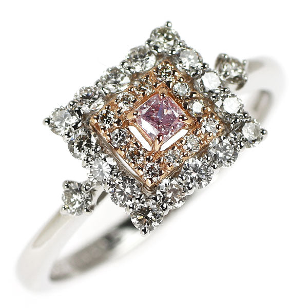 希少 Pt950/ K18PG 天然ピンク ダイヤモンド リング 0.09ct FLPP SI2 D0.52ct