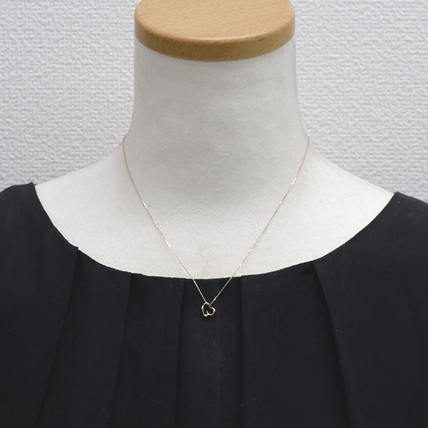スタージュエリー K10PG ダイヤモンド ペンダントネックレス 0.01ct ハート