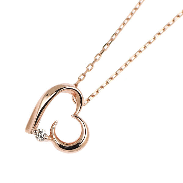 スタージュエリー K10PG ダイヤモンド ペンダントネックレス 0.01ct ハート