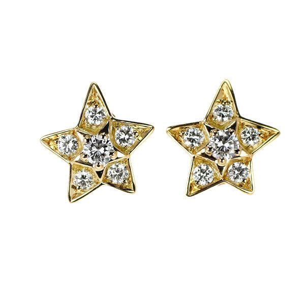 シャネル K18YG ダイヤモンド ピアス コメット 《セルビー銀座店》【中古】