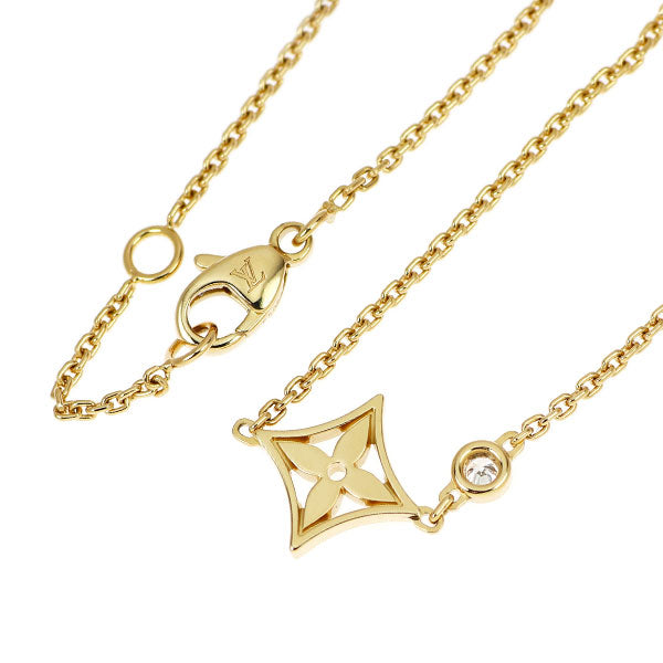 ルイヴィトン K18YG ダイヤモンド ペンダントネックレス モノグラムイディール