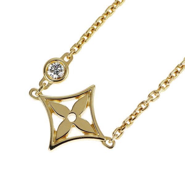 ルイヴィトン K18YG ダイヤモンド ペンダントネックレス モノグラムイディール