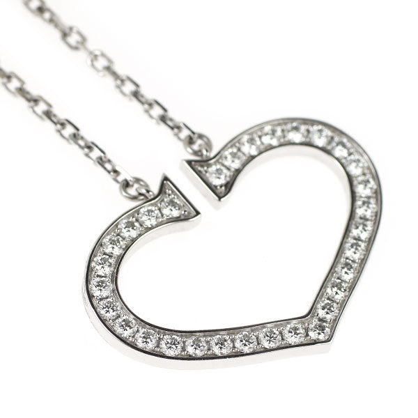 カルティエ K18WG ダイヤモンド ペンダントネックレス Cハート 《セルビー銀座店》【中古】