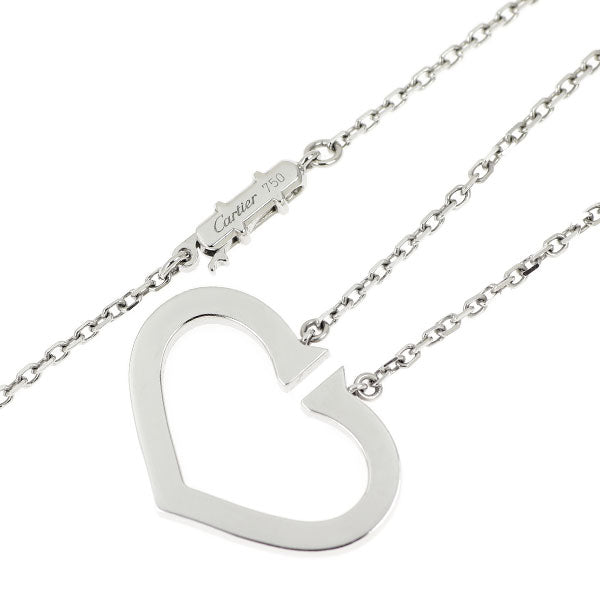 カルティエ K18WG ダイヤモンド ペンダントネックレス Cハート 《セルビー銀座店》【中古】