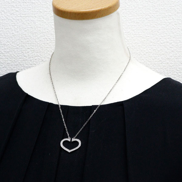 カルティエ K18WG ダイヤモンド ペンダントネックレス Cハート 《セルビー銀座店》【中古】