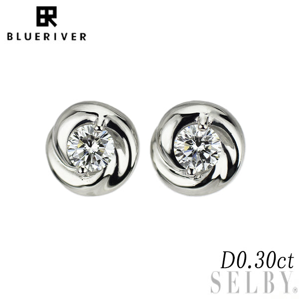 ブルーリバー Pt900 ダイヤモンド ピアス 0.30ct