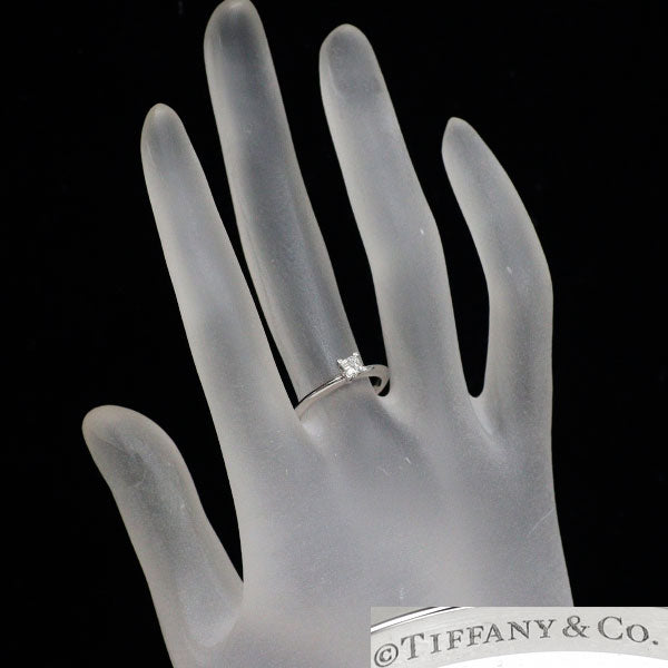 ティファニー Pt950 プリンセスカット ダイヤモンド リング 0.21ct F VVS2 EX
