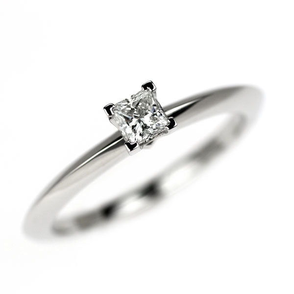 ティファニー Pt950 プリンセスカット ダイヤモンド リング 0.21ct F VVS2 EX