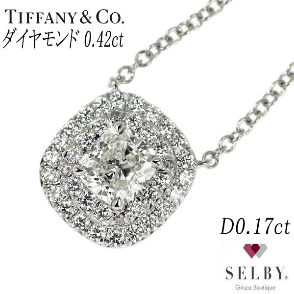 ティファニー Pt950 ダイヤモンド ダイヤモンド ペンダントネックレス 0.42ct D0.17ct ソレスト 《セルビー銀座店》【中古】