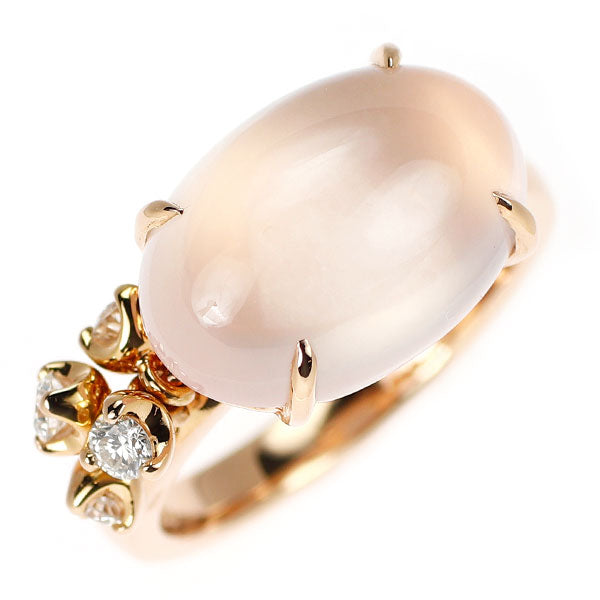 セリーヌ K18PG ローズクオーツ ダイヤモンド リング