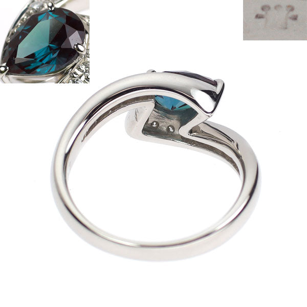 京セラ/ムーンジュエリー Pt900 再結晶アレキサンドライト ダイヤモンド リング 1.06ct D0.17ct