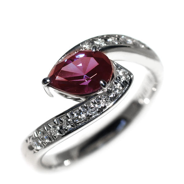 京セラ/ムーンジュエリー Pt900 再結晶アレキサンドライト ダイヤモンド リング 1.06ct D0.17ct