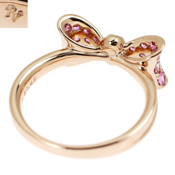ポンテヴェキオ K18PG ピンクサファイア ダイヤモンド リング 0.45ct D0.03ct リボン
