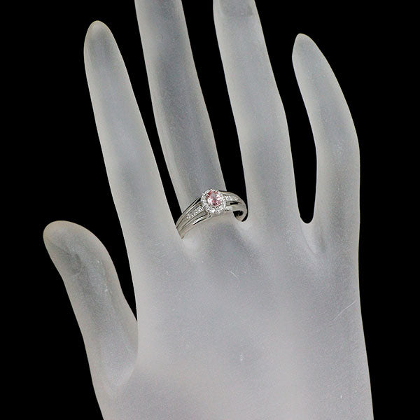 Pt900 ピンクサファイア ダイヤモンド リング 0.284ct D0.14ct