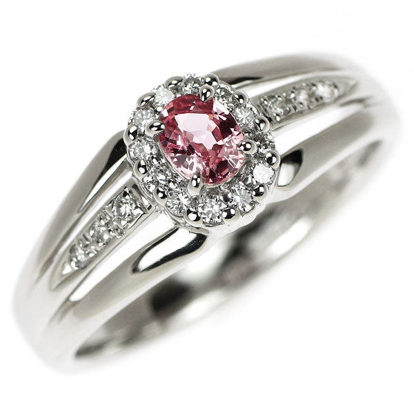 Pt900 ピンクサファイア ダイヤモンド リング 0.284ct D0.14ct