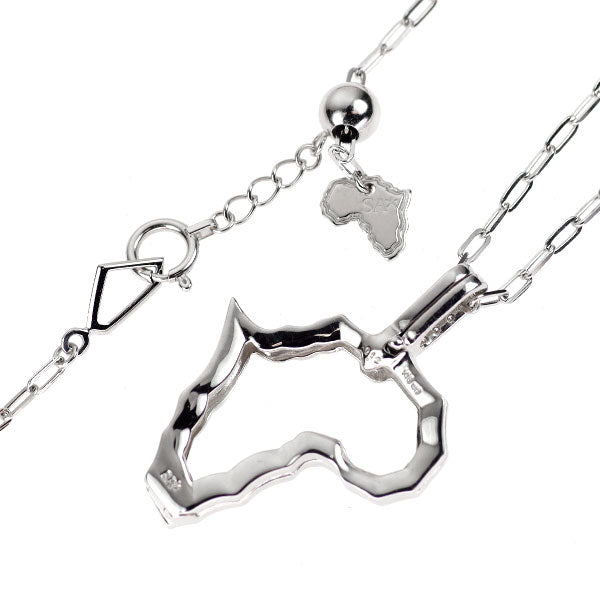 サバース K18WG ダイヤモンド ペンダントネックレス 0.12ct マザーアフリカ