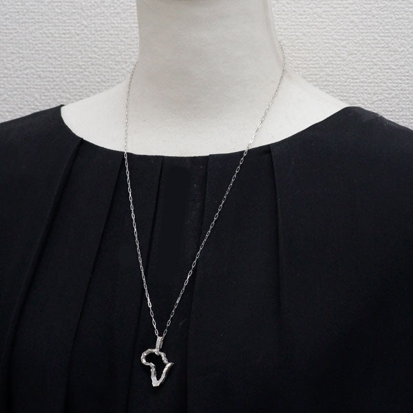 サバース K18WG ダイヤモンド ペンダントネックレス 0.12ct マザーアフリカ