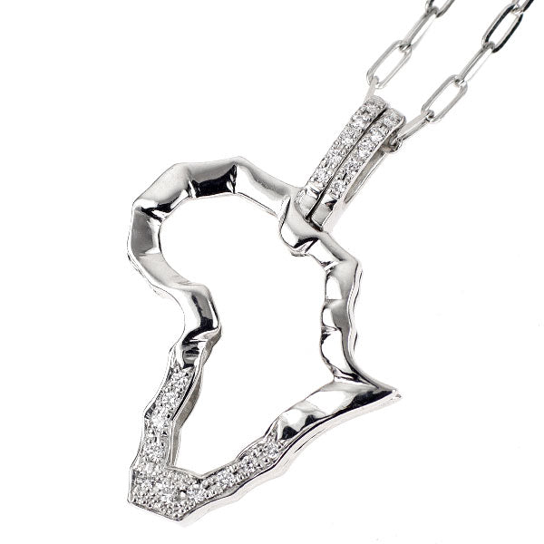サバース K18WG ダイヤモンド ペンダントネックレス 0.12ct マザーアフリカ
